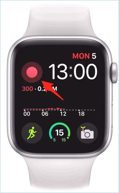 Appuyez simplement sur le raccourci d'enregistrement sur un visage Apple Watch