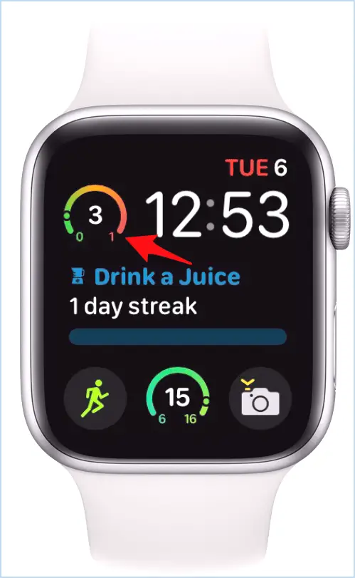 Complication ETA sur un visage Apple Watch