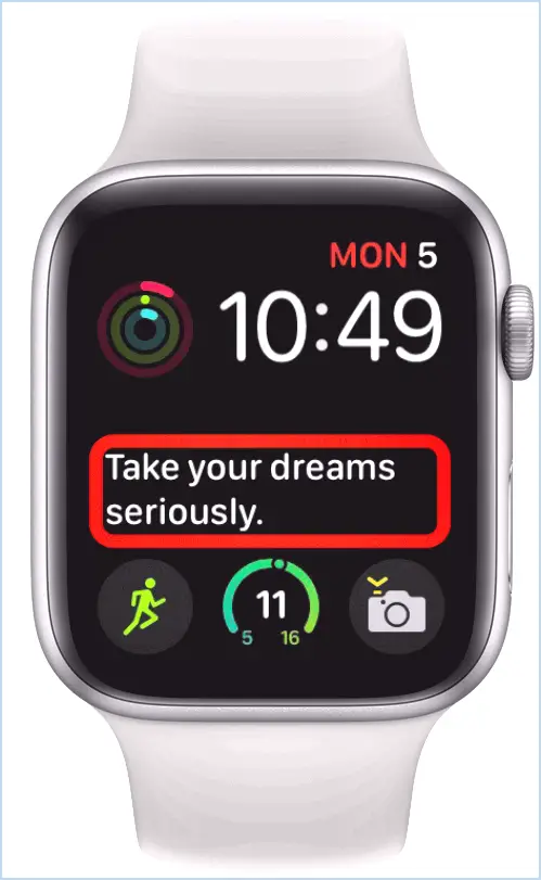 Citations quotidiennes de motivation sur le visage d'Apple Watch