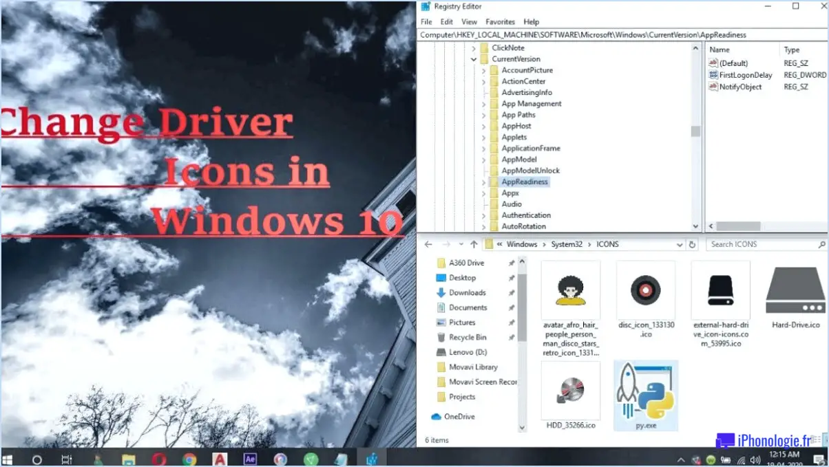Comment changer les icônes de lecteur dans windows 10?