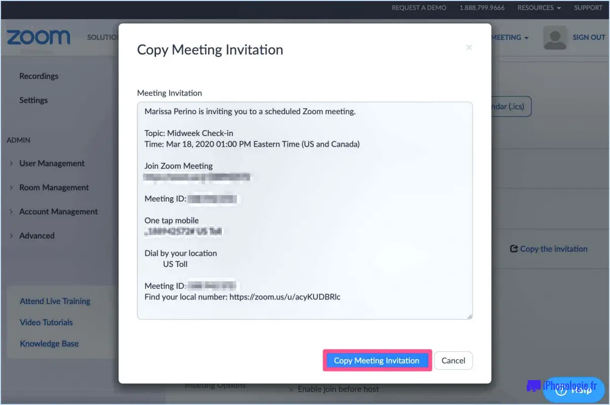 Comment créer et partager un lien de réunion Zoom?