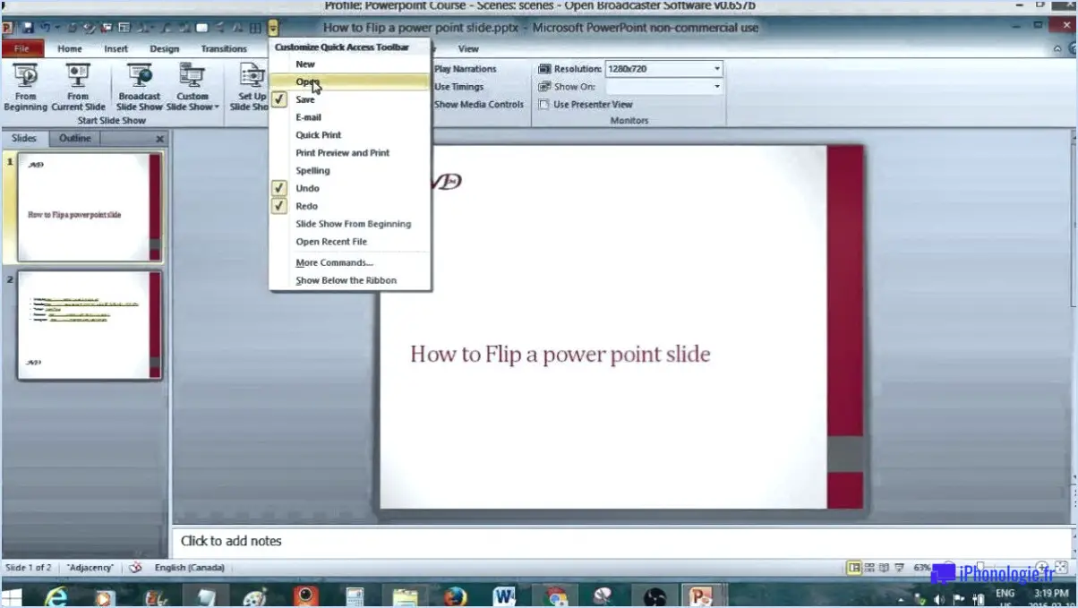 Comment retourner le texte dans Microsoft PowerPoint?