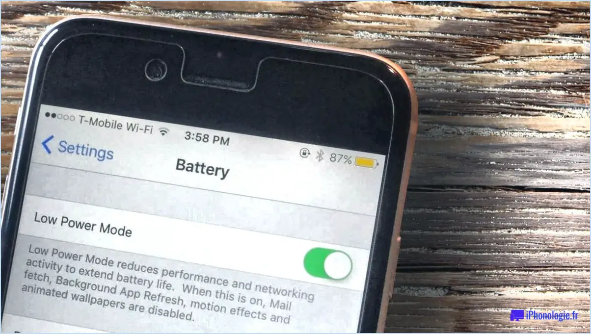 L'icône de la batterie de l'iPhone/iPad est jaune?