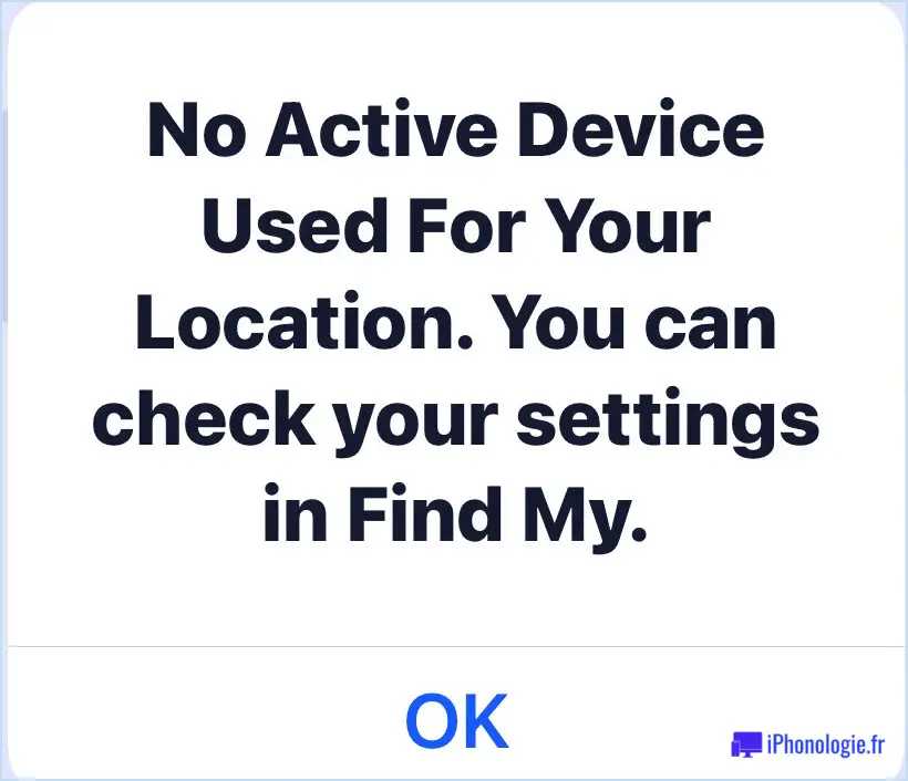 Corrigez l'appareil sans actif pour votre emplacement sur le message d'erreur iPhone