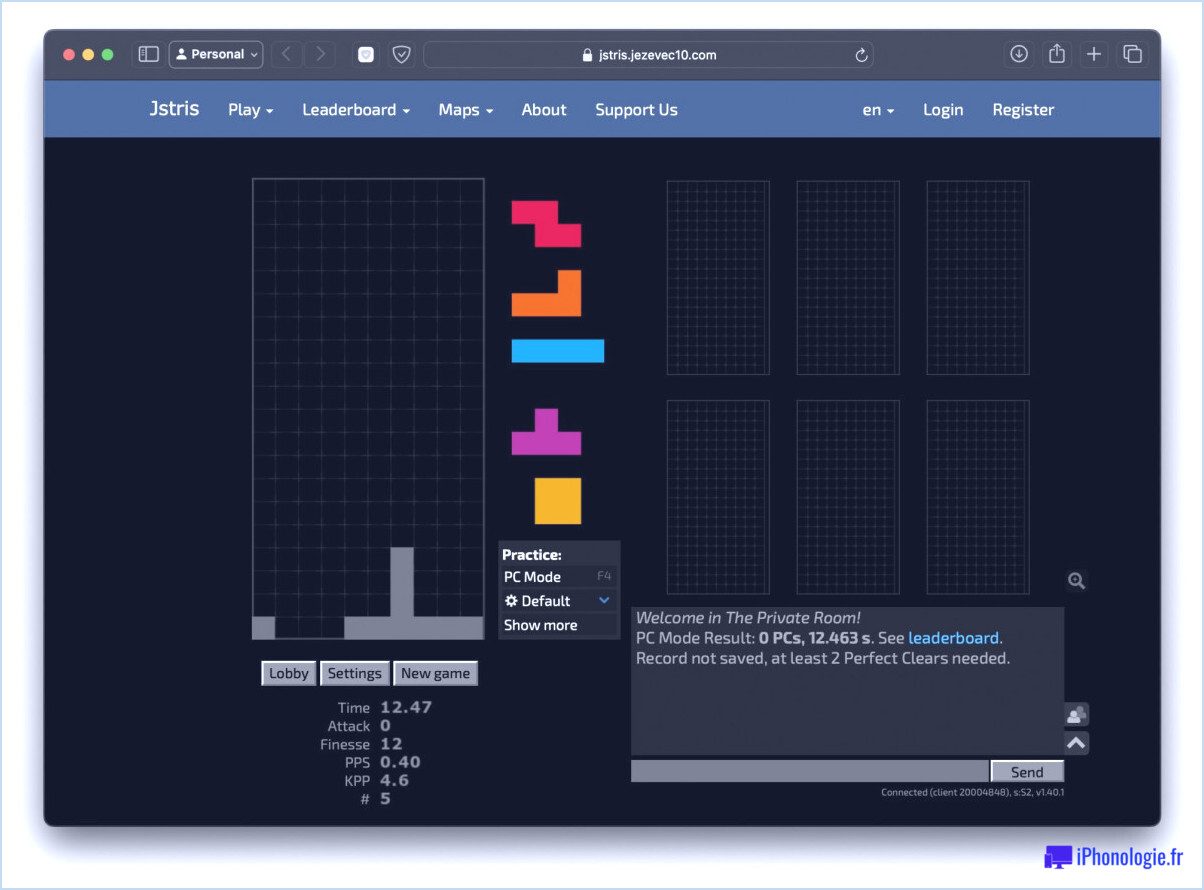Jouez à Tetris sur le Mac depuis le Web avec Jazecvec10