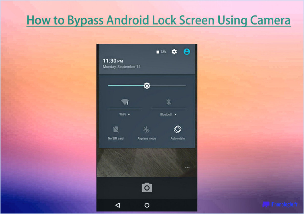 Comment contourner l'écran de verrouillage d'Android à l'aide de l'appareil photo?