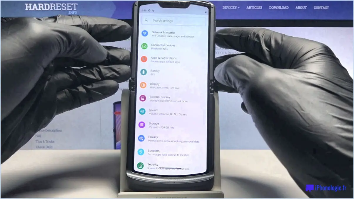 Comment faire une capture d'écran sur un razr android?