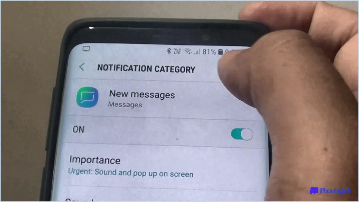Comment modifier le son de notification des messages texte du Galaxy S9?