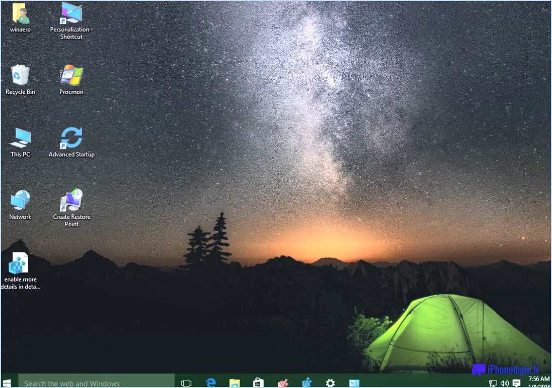 Comment modifier l'espacement des icônes du bureau sous Windows 8?
