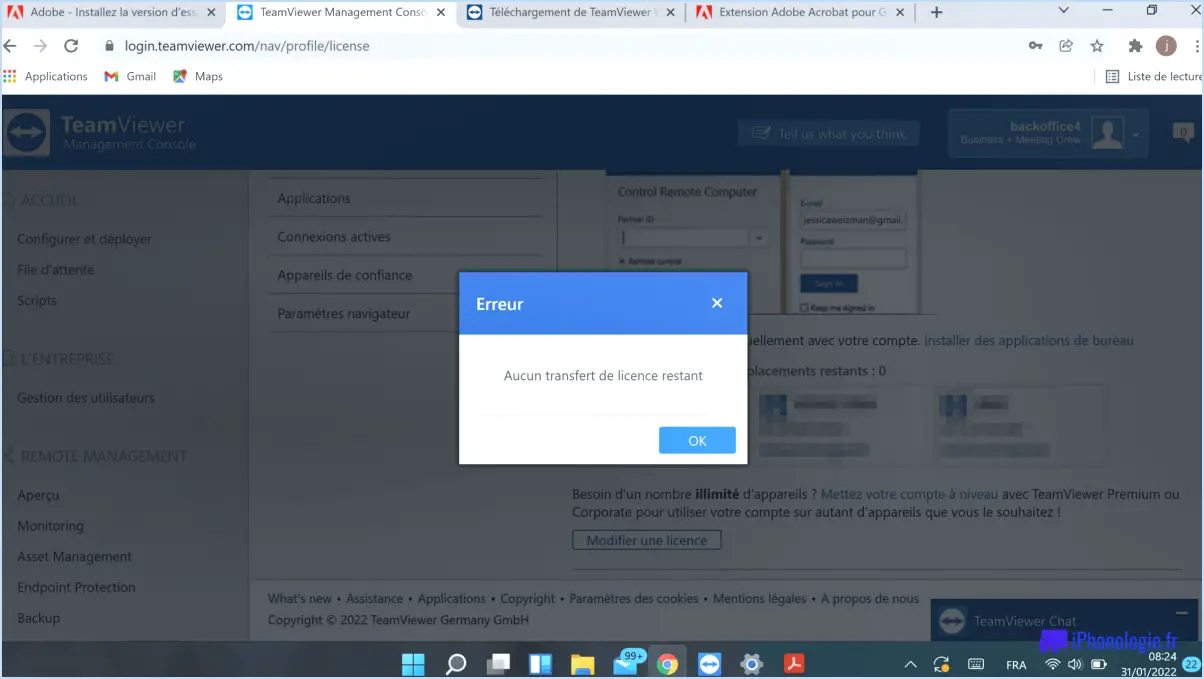 Comment puis-je annuler ma licence TeamViewer?