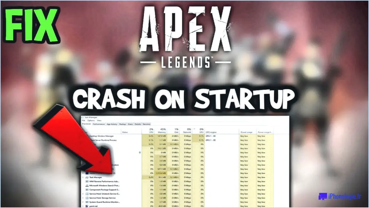 Comment réparer le crash de la mise à jour d'apex legends saison 1?