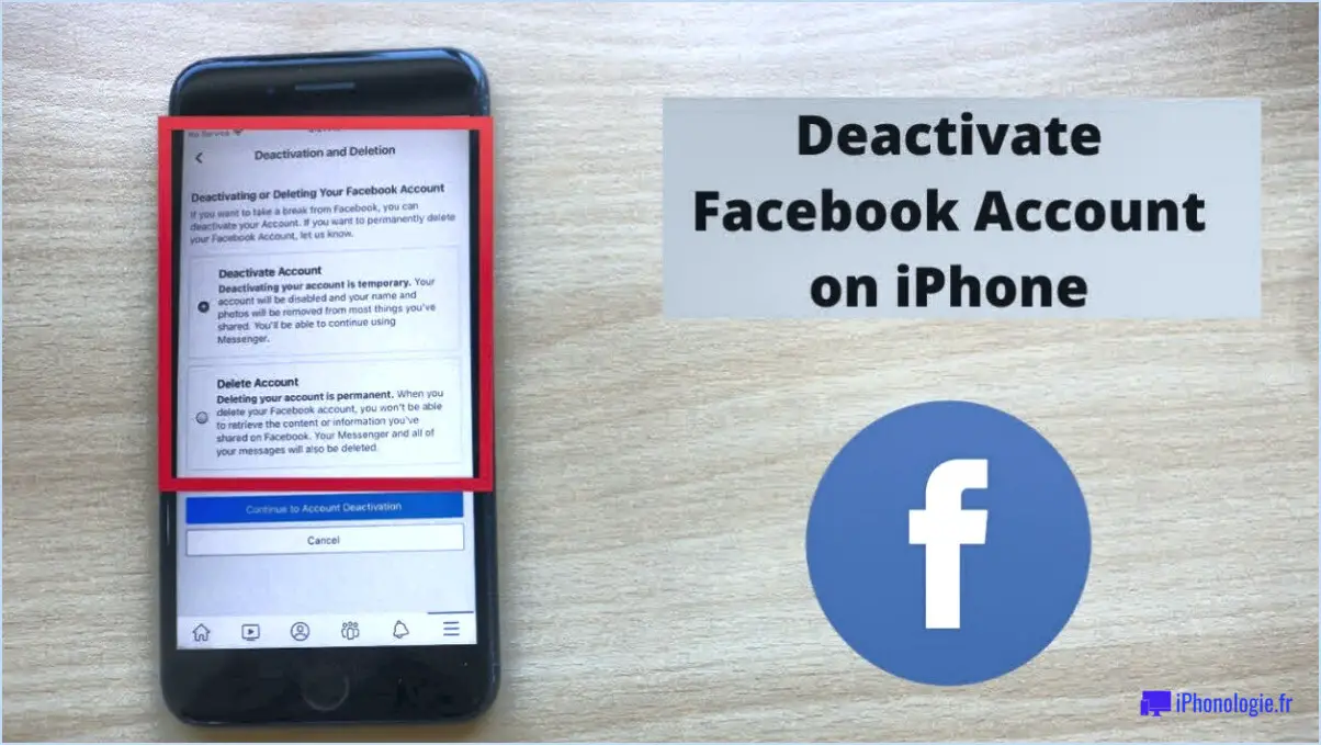 Comment supprimer un compte Facebook sur iPhone