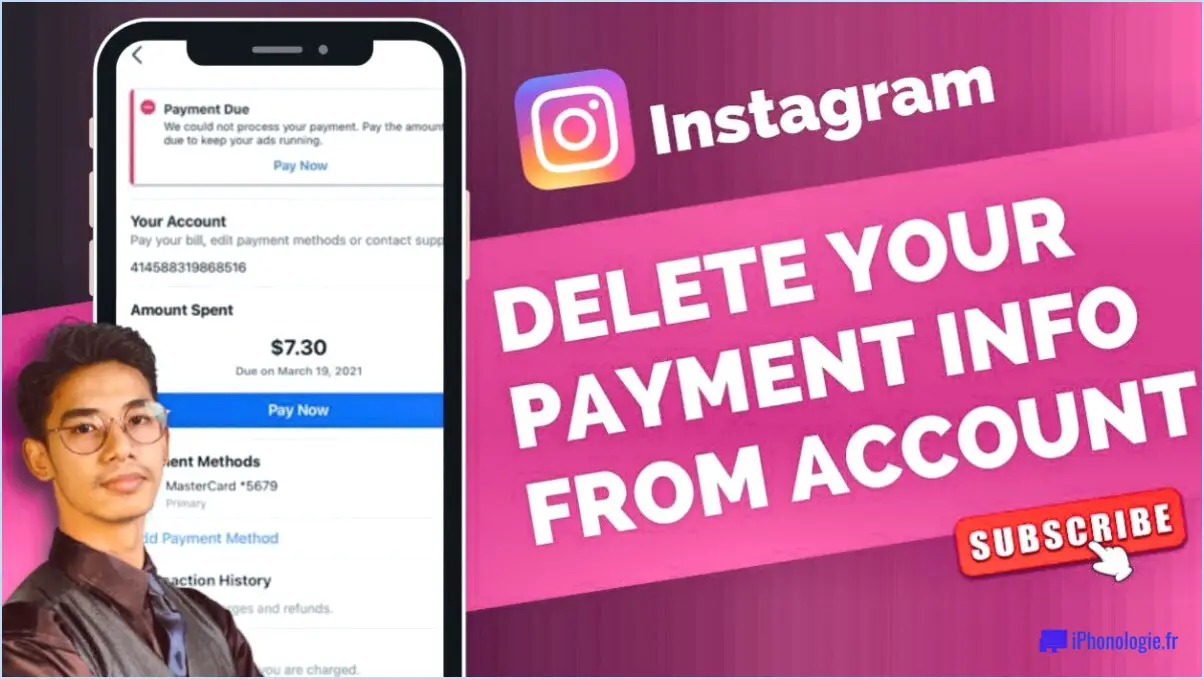 Comment supprimer un mode de paiement sur instagram