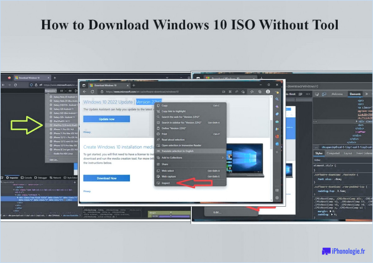 Comment télécharger windows 10 iso sans outils?