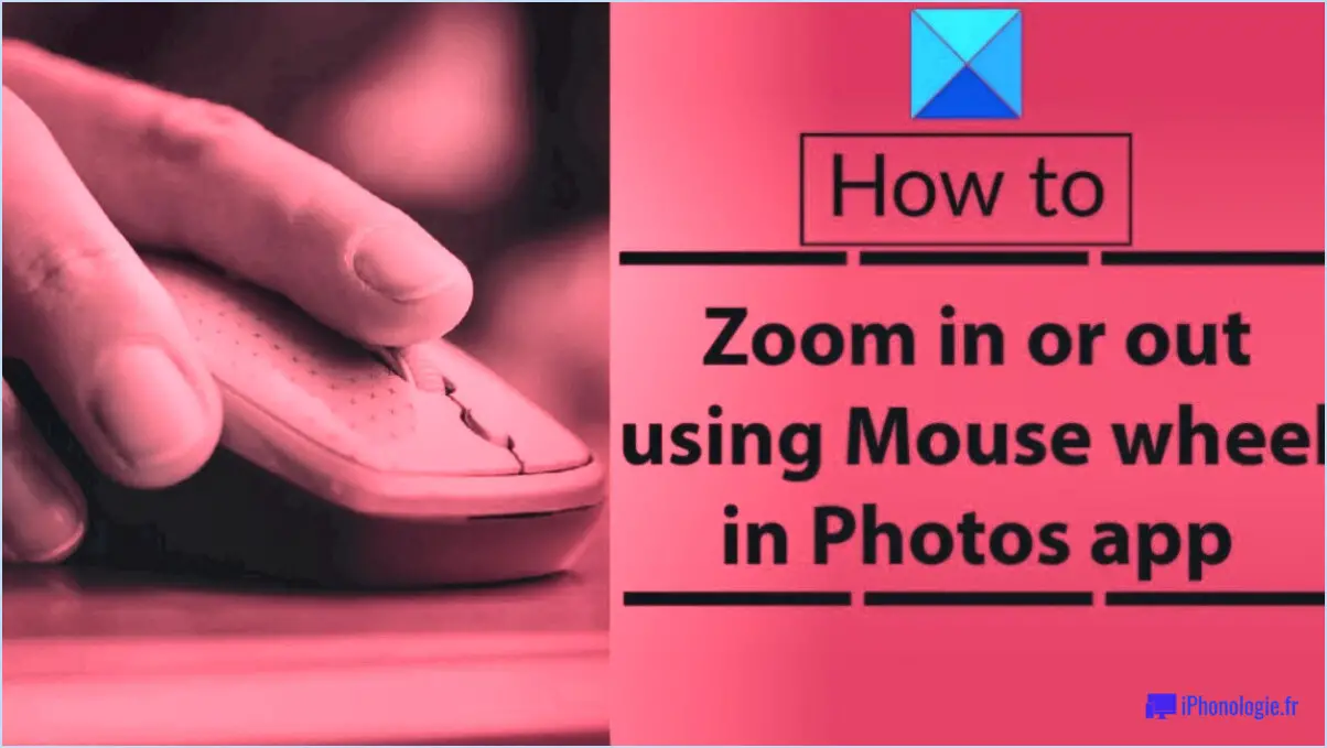 Comment utiliser la molette de la souris pour zoomer et dézoomer dans l'application photos de windows 10?