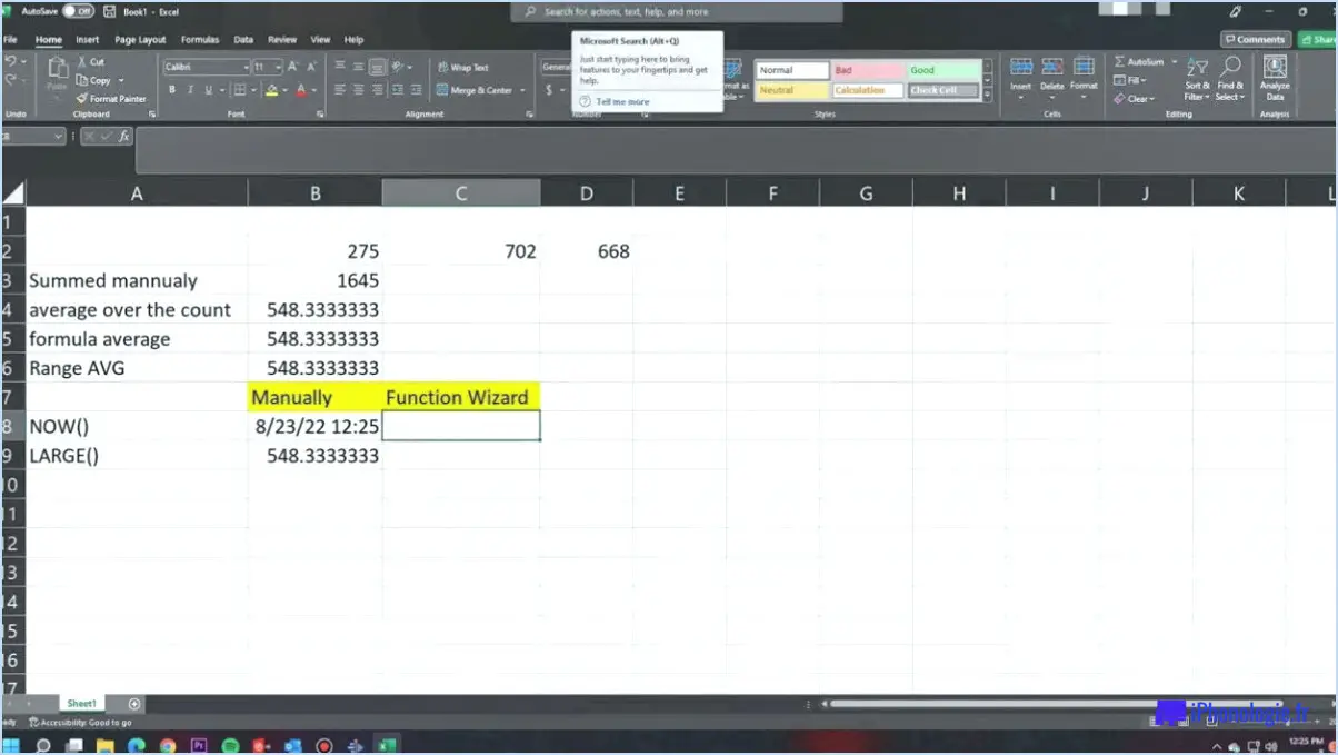 Comment utiliser l'assistant de fonction dans Excel?