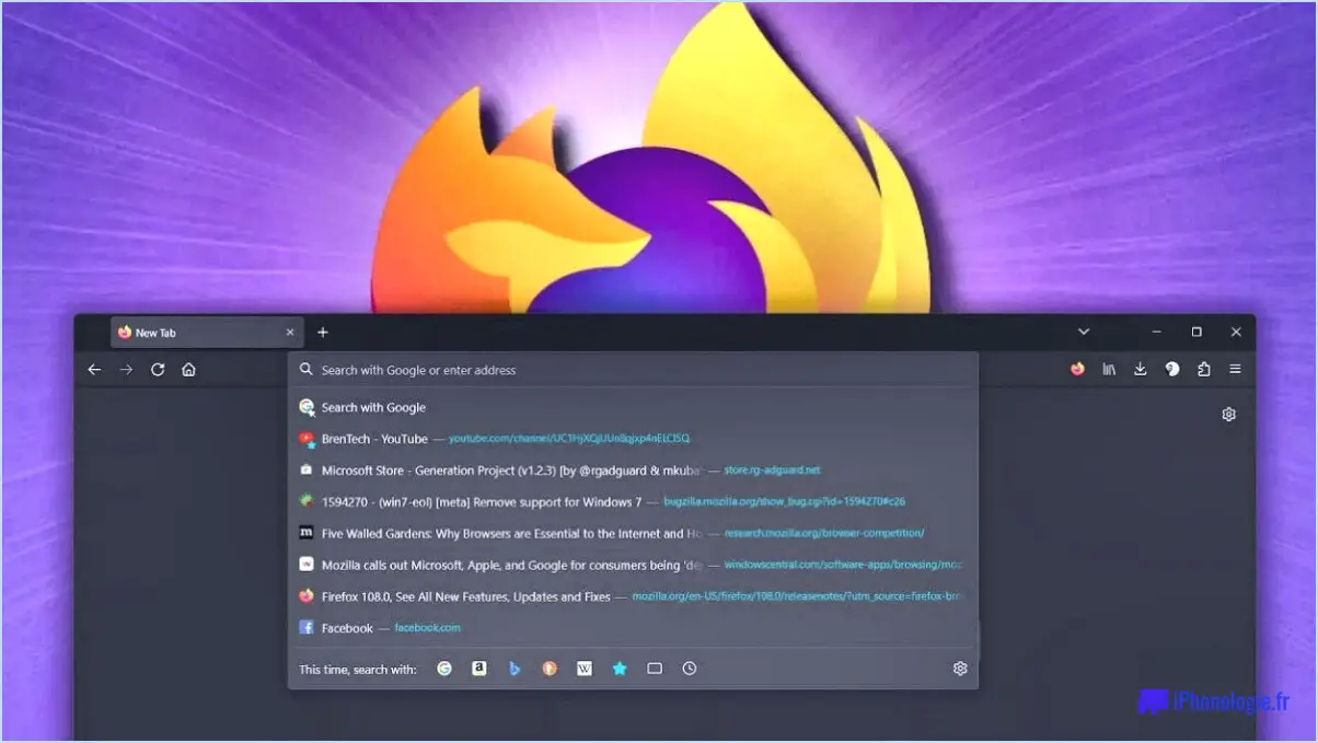 Firefox : Comment désactiver les suggestions de recherche?