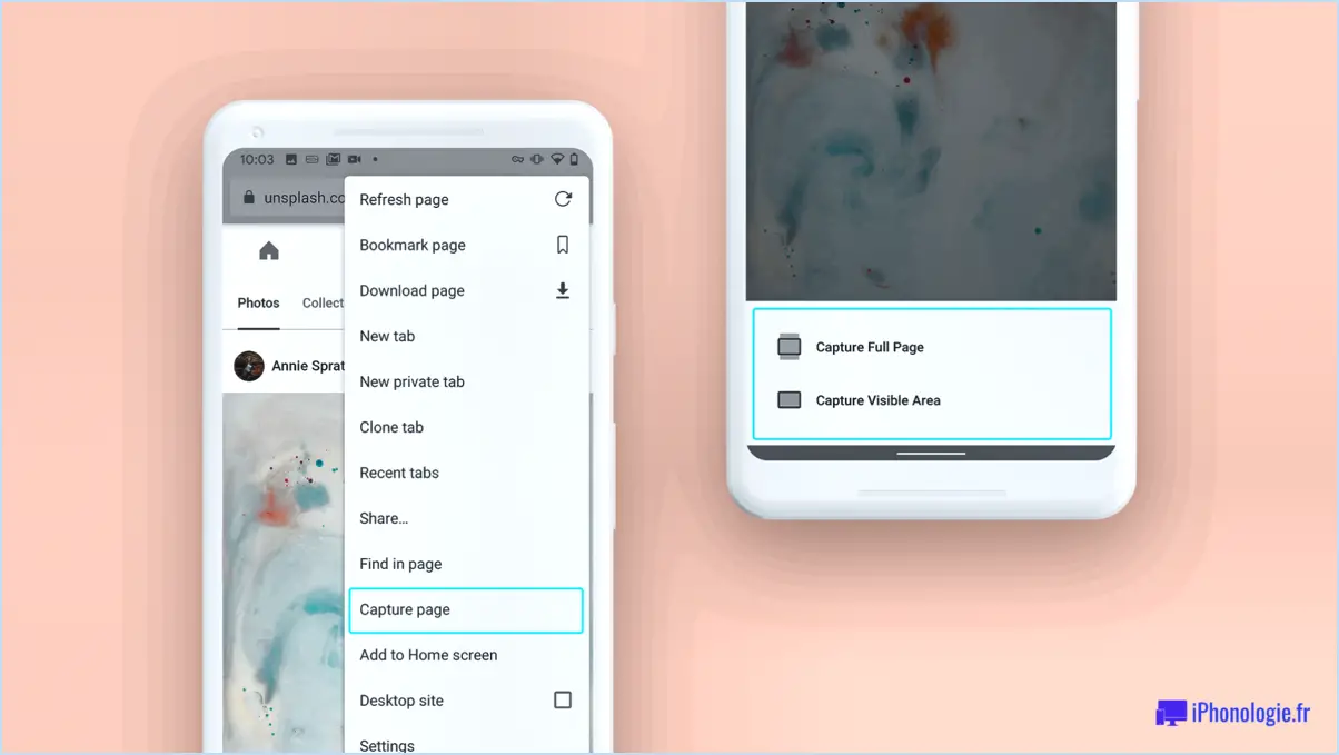 Prendre des captures d'écran pleine page dans le navigateur Android Vivaldi?