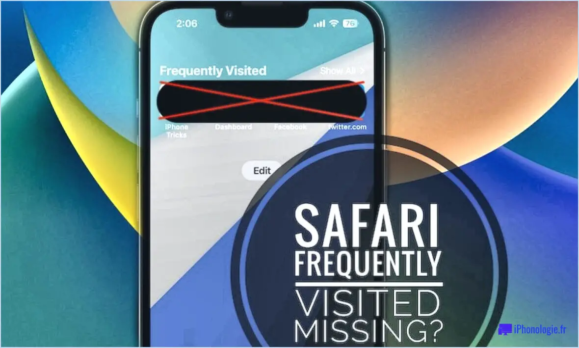 Safari fréquemment visité ne s'affiche pas?