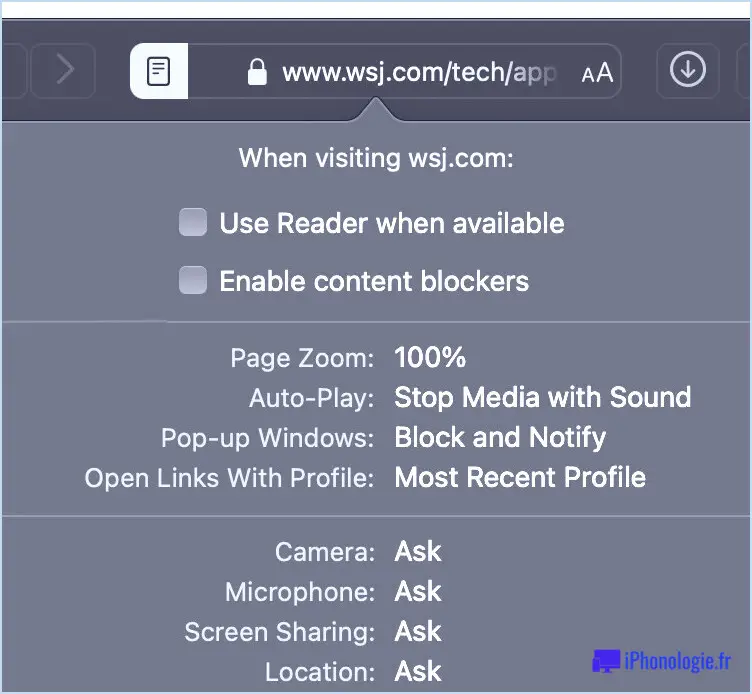 How to disable content blockers for specific sites in Safari for Mac