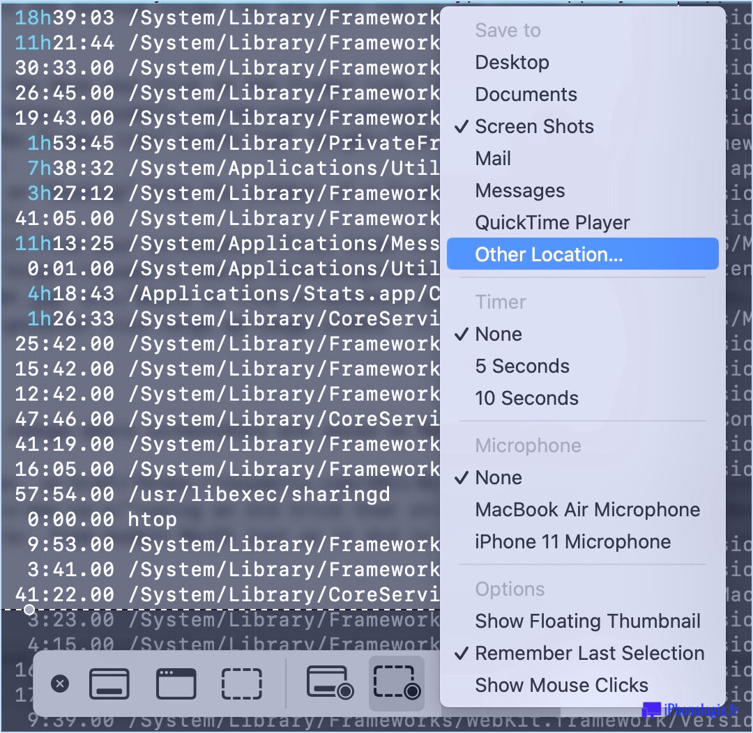 Comment changer l'emplacement de la capture d'écran sur Mac