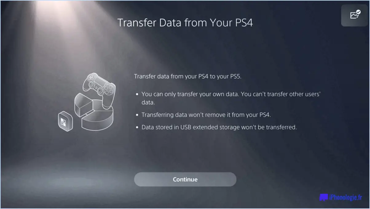 Comment annuler le transfert de données ps4 vers ps5?