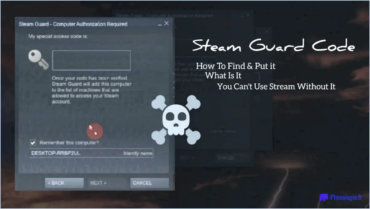 Comment obtenir un code d'accès spécial pour steam?