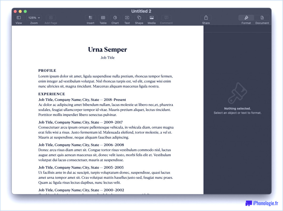 Comment créer un CV en pages pour Mac, iPhone ou iPad