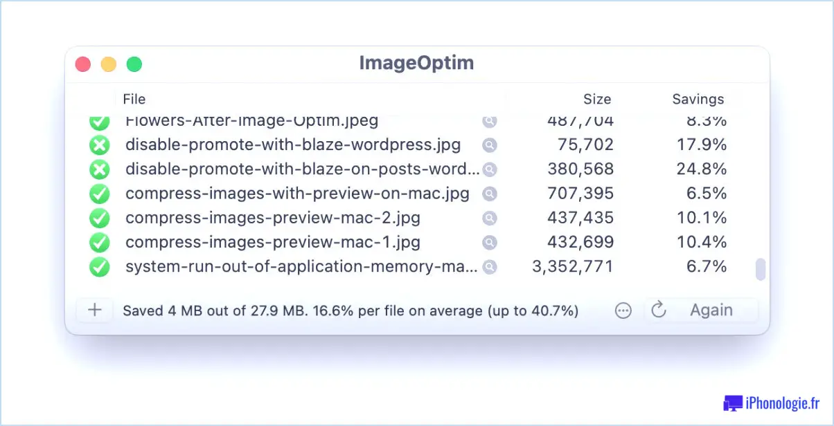 ImageOptim compresse encore plus les images sur un mac