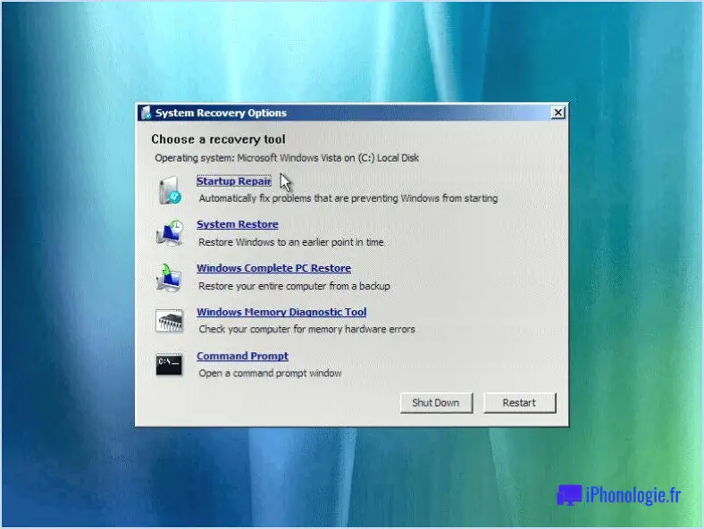 Comment faire un disque de récupération pour Windows Vista?