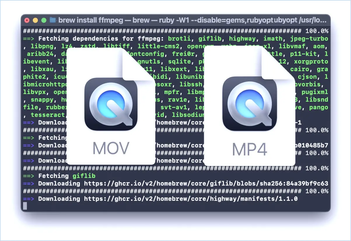 Convert MOV to MP4 with ffmpeg