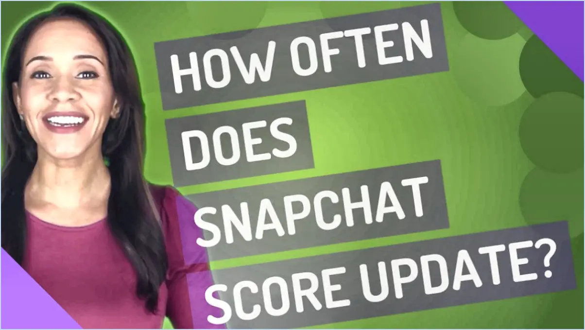 A quelle fréquence le score de snapchat est-il mis à jour?