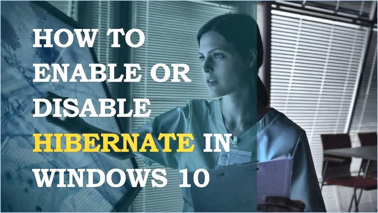 Comment activer ou désactiver l'hibernation dans windows 10 8?