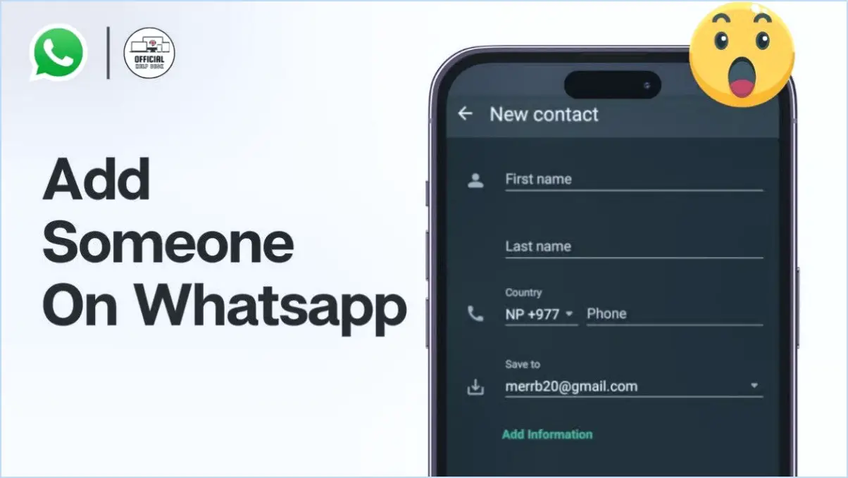 Comment ajouter quelqu'un sur whatsapp sans numéro de téléphone?