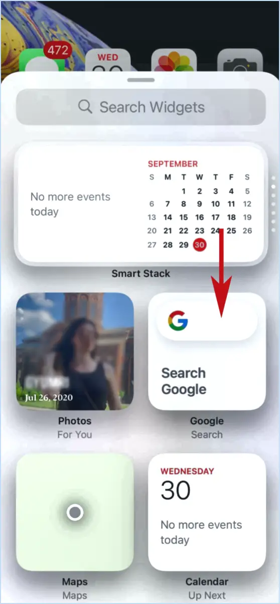 Comment ajouter un widget google sur iphone et android?