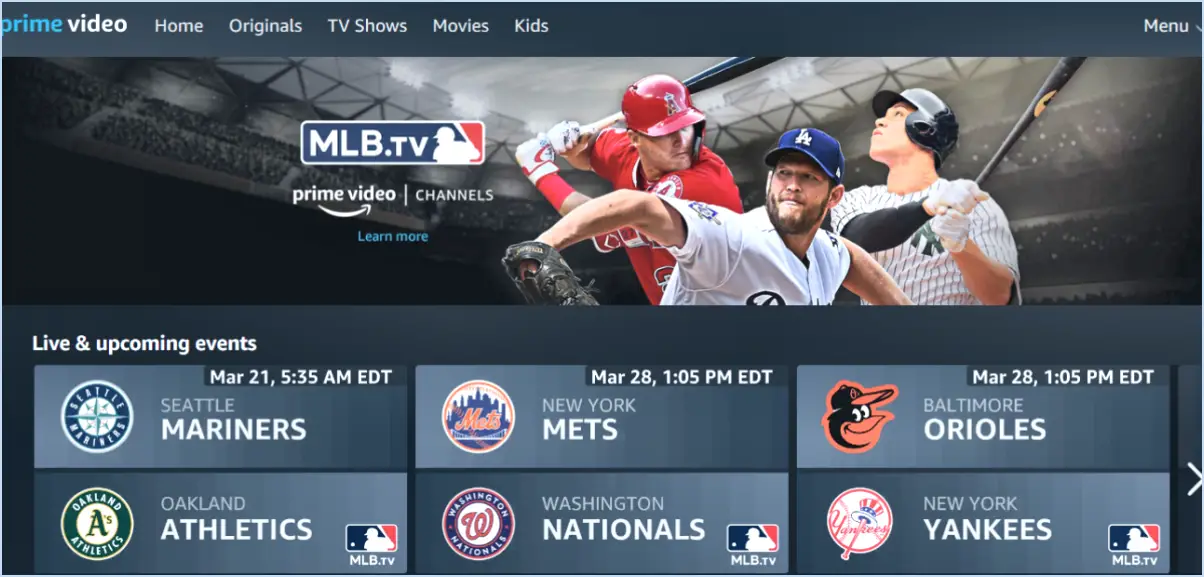 Comment annuler MLB TV sur Amazon Prime?