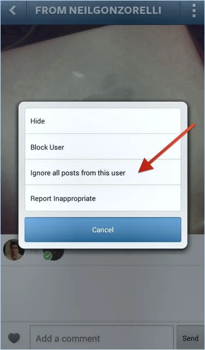 Comment bloquer des posts sur instagram?