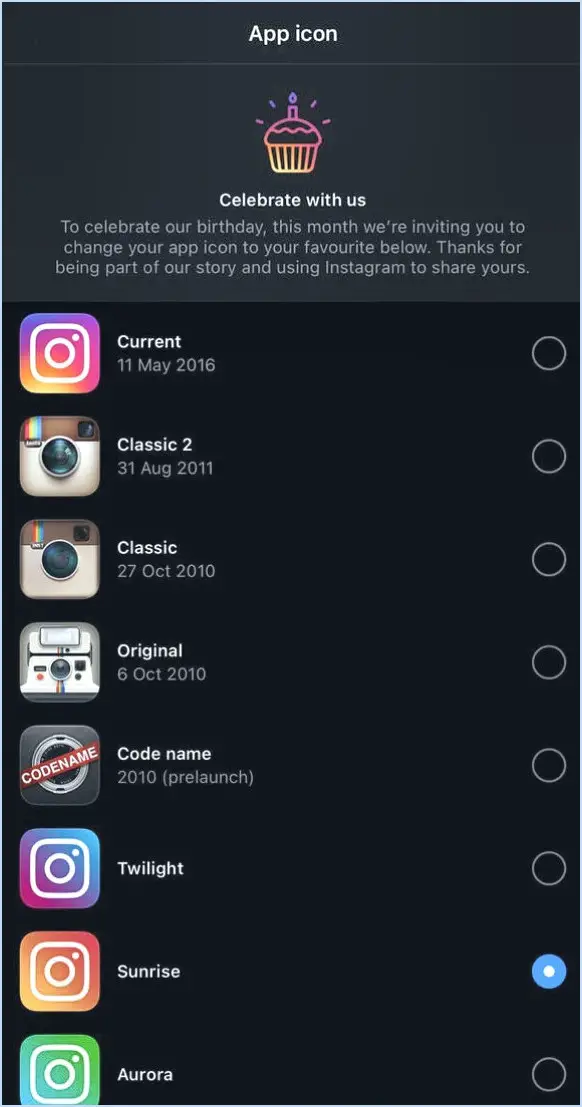 Comment changer l'icône d'instagram nouvelle mise à jour?