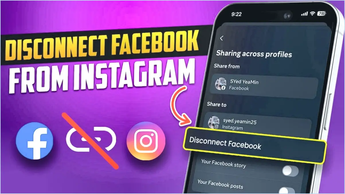 Comment déconnecter ses comptes facebook et instagram