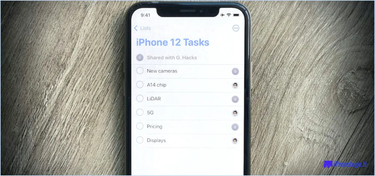Comment définir des rappels de tâches spécifiques aux personnes dans les listes partagées iphone?