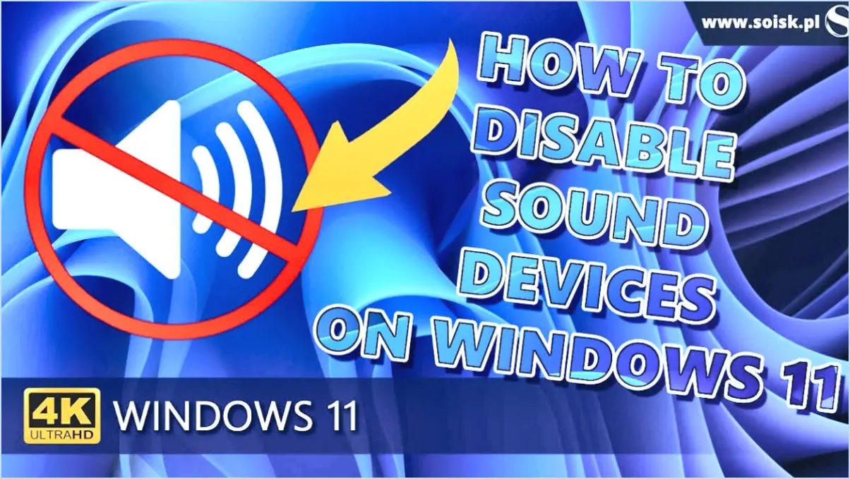 Comment désactiver les périphériques sonores sous Windows 11?