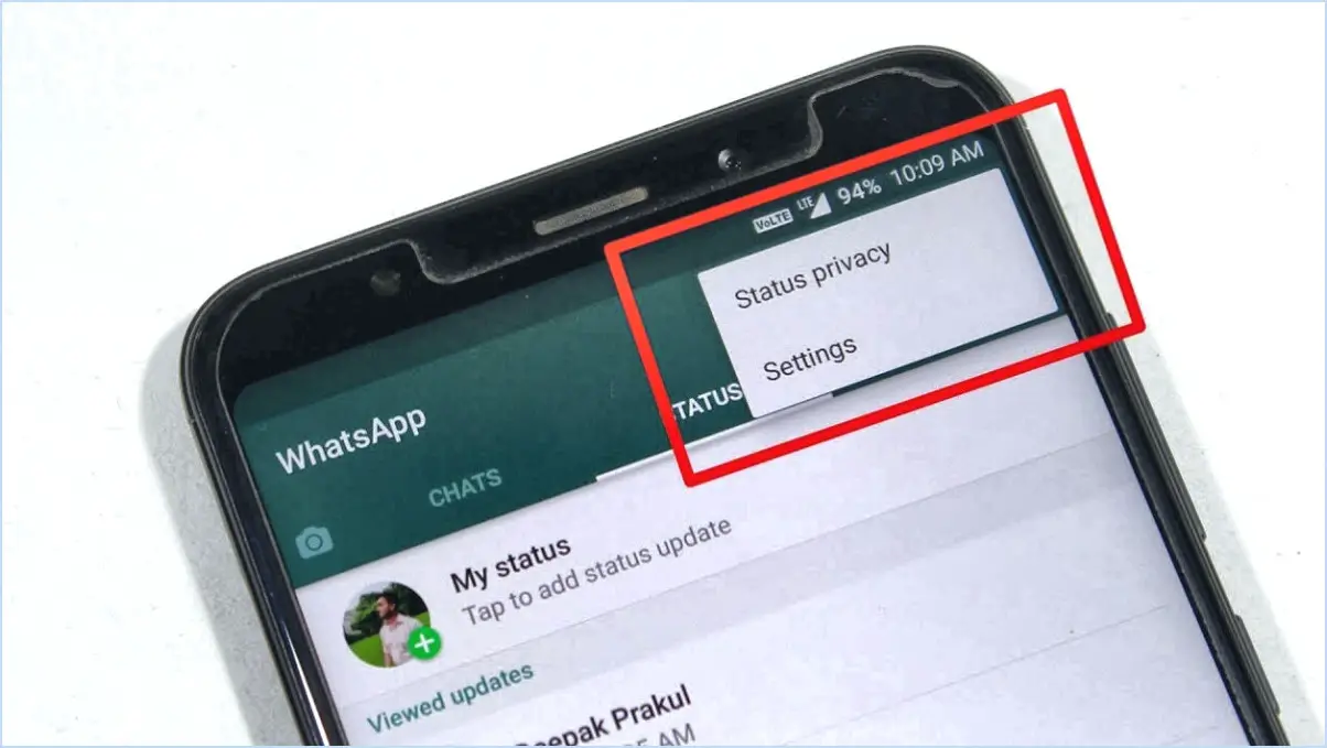 Comment envoyer un statut whatsapp à des contacts sélectionnés?