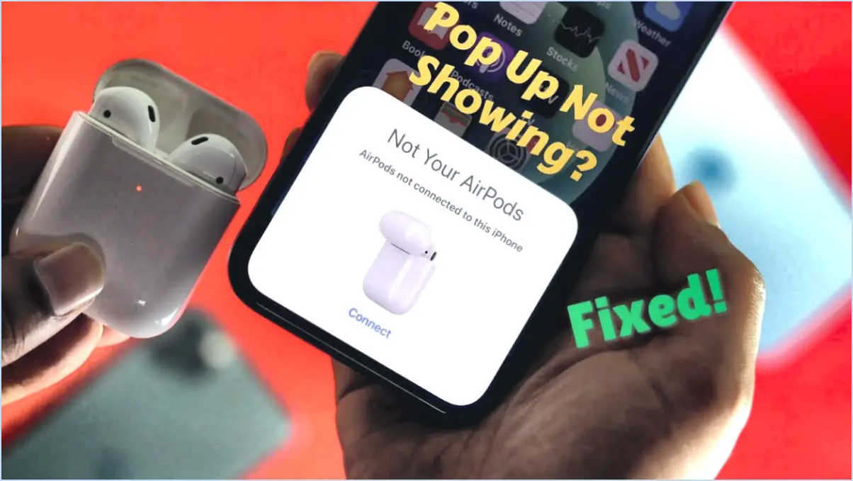 Comment réparer le pop up airpods qui ne s'affiche pas sur votre iPhone?