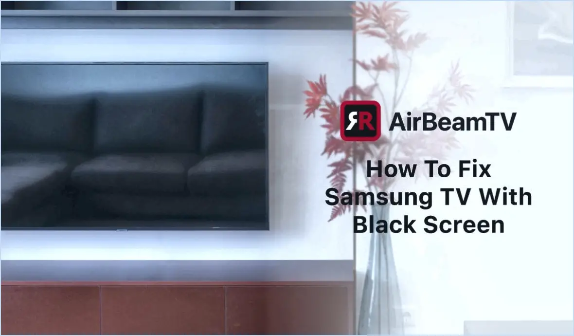 Comment réparer l'écran noir du téléviseur samsung avec le son?