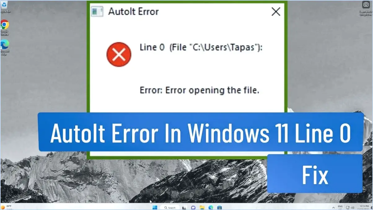 Comment réparer l'erreur autoit windows 10 11 étapes?