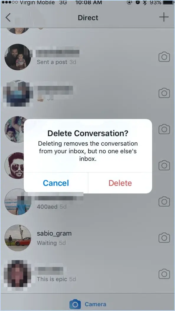 Comment supprimer les messages Instagram de l'autre personne?