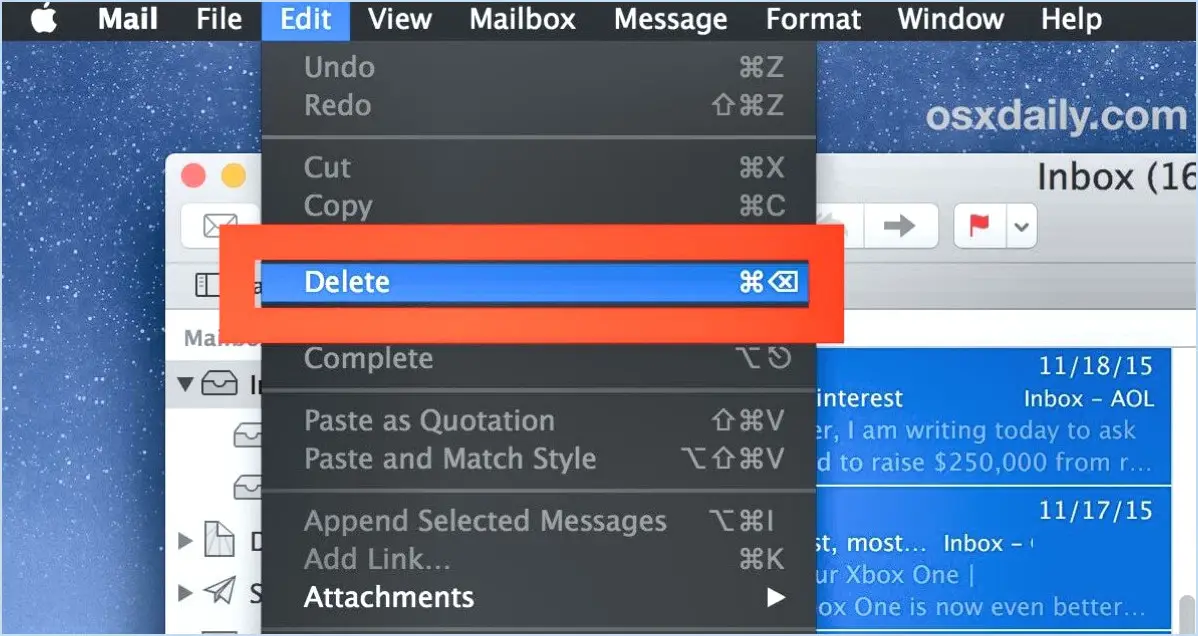 Comment supprimer tous les courriels dans Apple Mail?