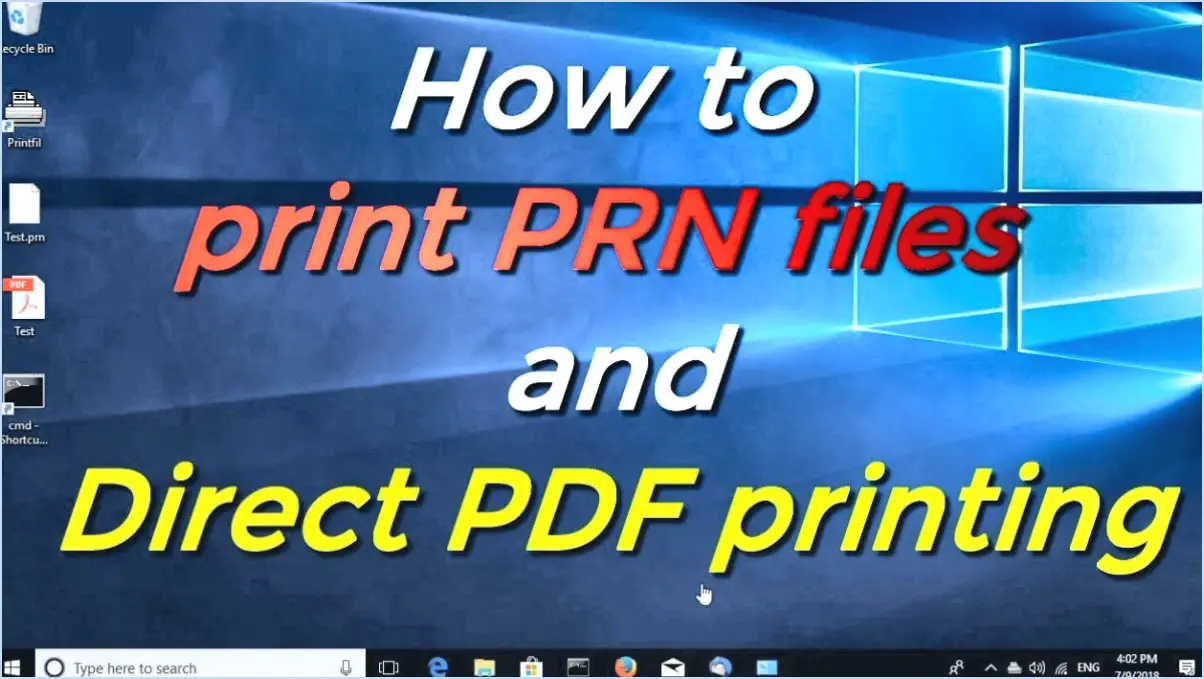 Envoyer un fichier PRN à l'imprimante?