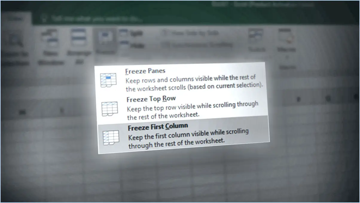 Geler ou dégeler les panneaux, colonnes et lignes dans Excel?