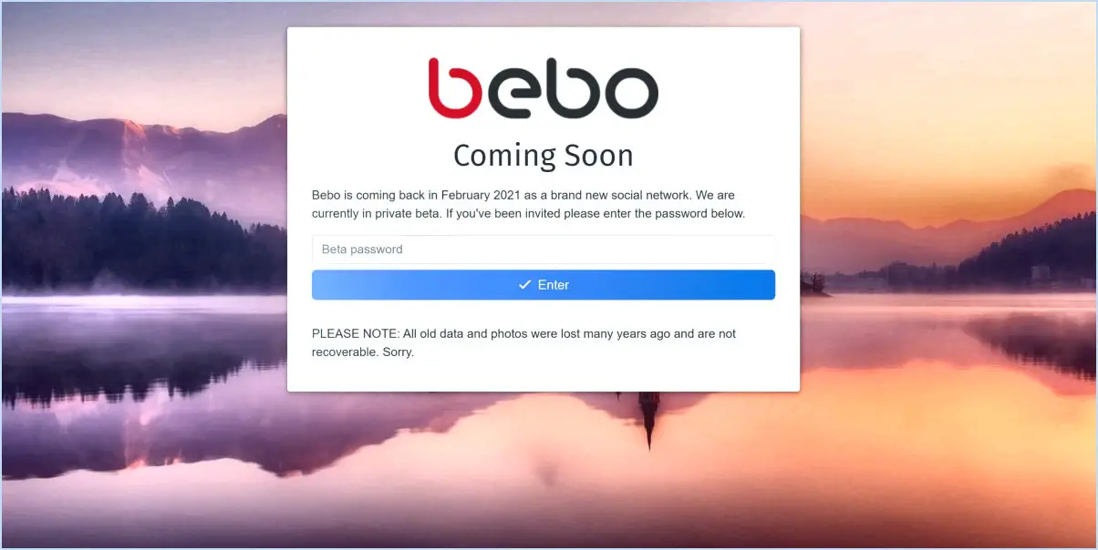 Pouvez-vous accéder à votre ancien compte Bebo?